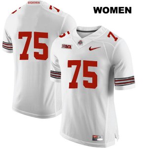 Women's NCAA Ohio State Buckeyes Thayer Munford #75 College Stitched No Name Authentic Nike White Football Jersey JP20D30JZ